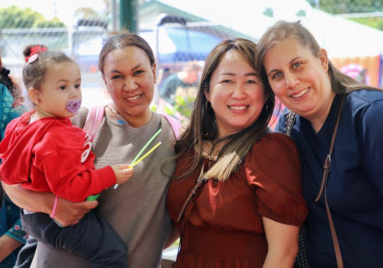 Smiling parent group